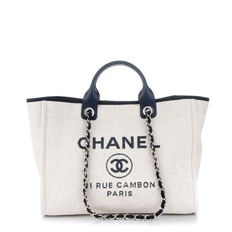 chanel deauville canvas tote replica|chanel canvas large deauville tote.